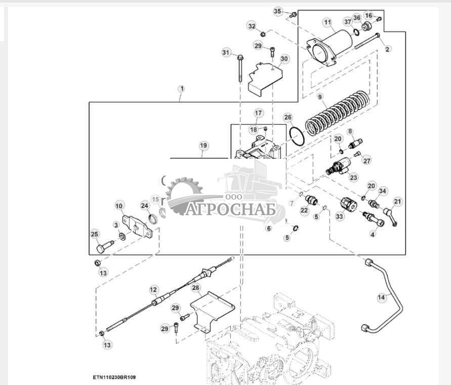 Клапан силового привода стояночного тормоза, 20 kmh 